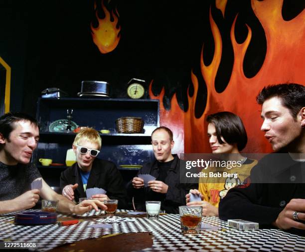 Bassist Colin Greenwood, lead singer/pianist Thom Yorke, drummer Phil Selway, guitarist Jonny Greenwood and singer/guitarist Ed O'Brien of the...