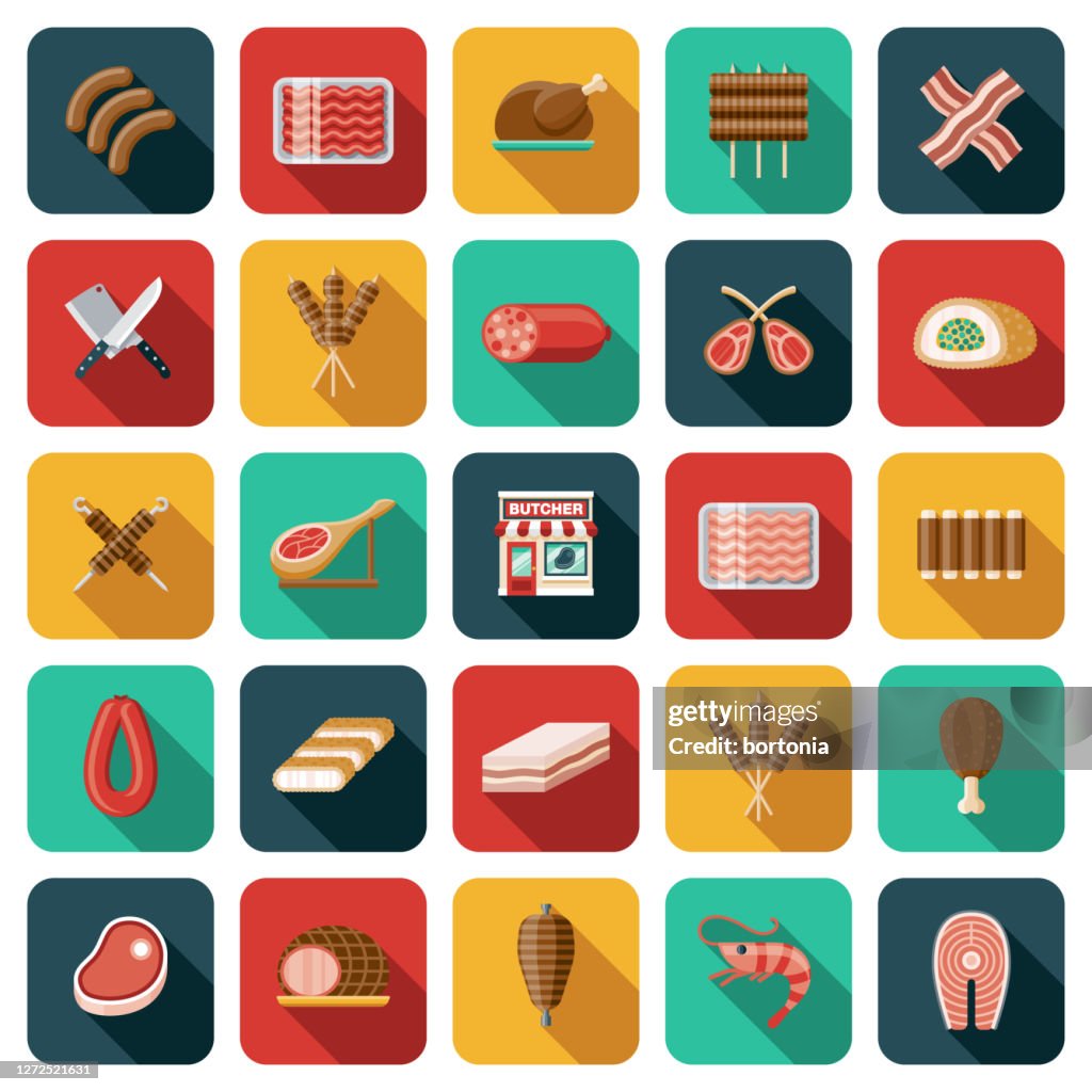 Butcher Shop Icon Set