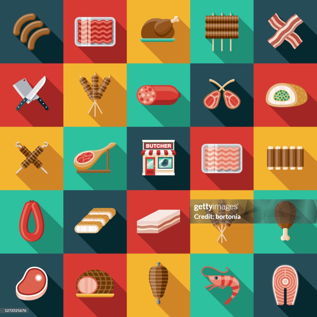 Butcher Shop Icon Set