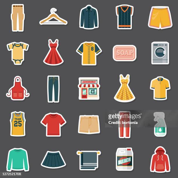 waschsalon aufkleber set - tragen stock-grafiken, -clipart, -cartoons und -symbole