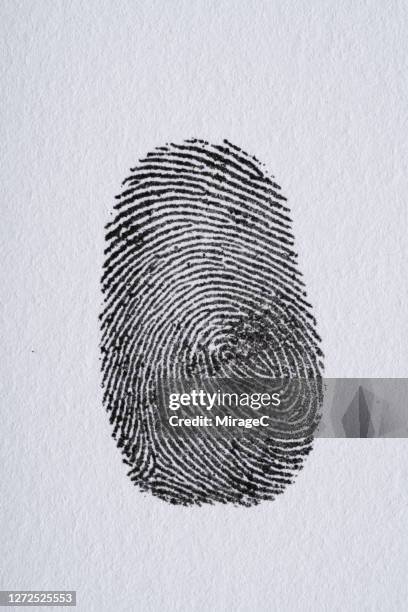 human fingerprint on white paper - finger print ストックフォトと画像