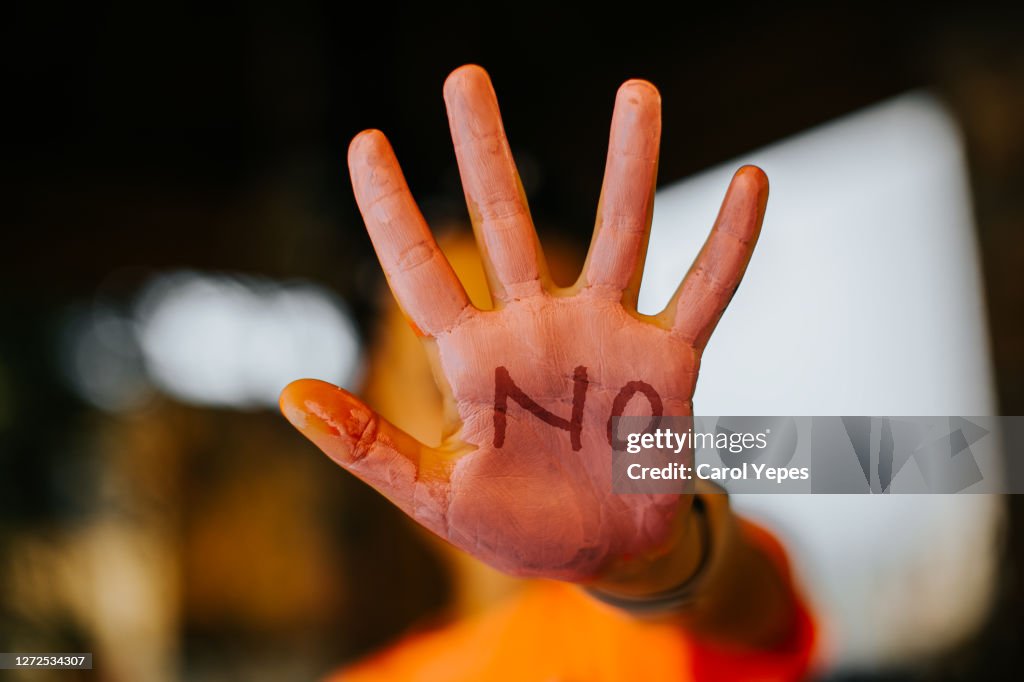Open palm showing no word written on it