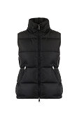 Mockup black winter sport vest. Down jacket