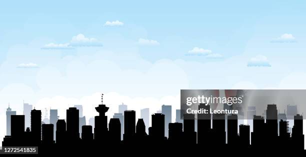 vancouver (all buildings are moveable and complete) - vancouver skyline stock illustrations