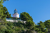 Sant Sebastian lighthouse in Llafranc, Girona, Catalonia, Spain.