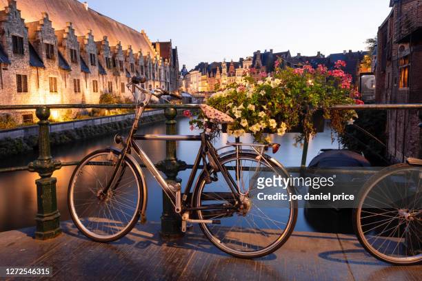 bicycle, ghent, flanders, belgium - east flanders stock pictures, royalty-free photos & images
