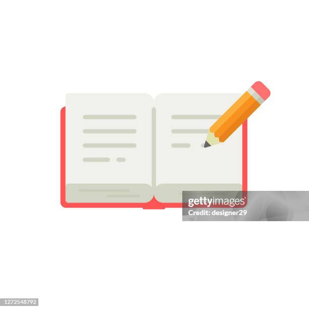 diary icon flat design. - open folder icon stock illustrations