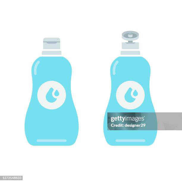 disinfection icon flat design. - facial cleanser stock illustrations