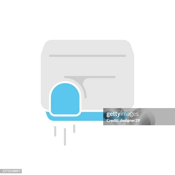 ilustraciones, imágenes clip art, dibujos animados e iconos de stock de icono de la secadora de manos diseño plano. - escobilla de baño