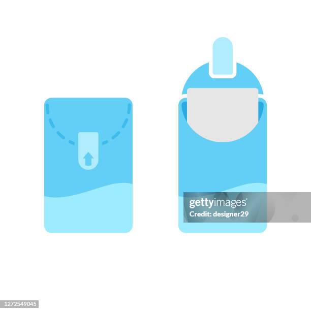 tissue icon. open and close tissue flat design on white background. - tissue softness stock illustrations