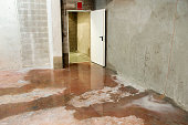 Water damage in basement caused by sewer backflow