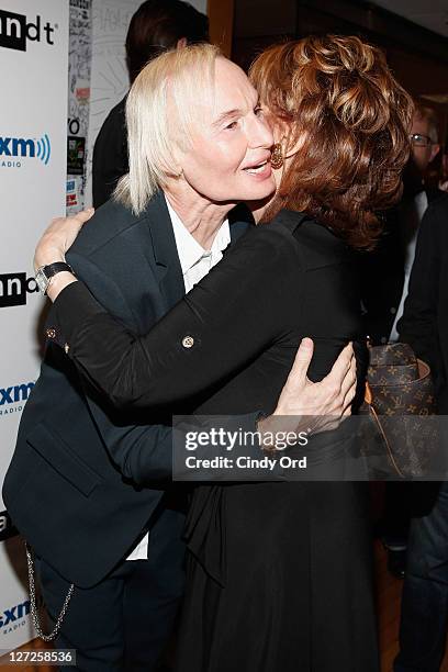 Dr. Frederic Brandt greets Joy Behar at his SiriusXM launch event at SiriusXM Studio on September 26, 2011 in New York City.