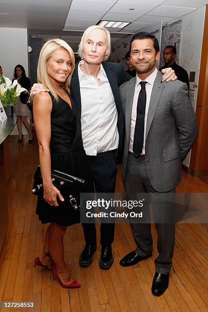 Kelly Ripa, Dr. Frederic Brandt and Mark Consuelos attend Dr. Fredric Brandt's SiriusXM launch event at SiriusXM Studio on September 26, 2011 in New...