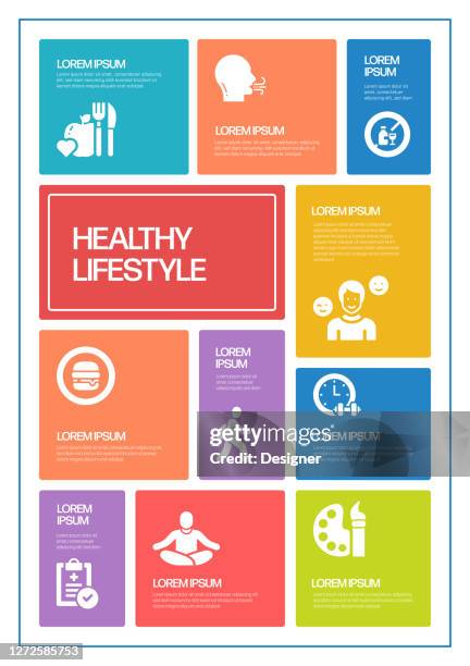 healthy lifestyle related process infographic template. process timeline chart. workflow layout with linear icons - home exercise stock illustrations