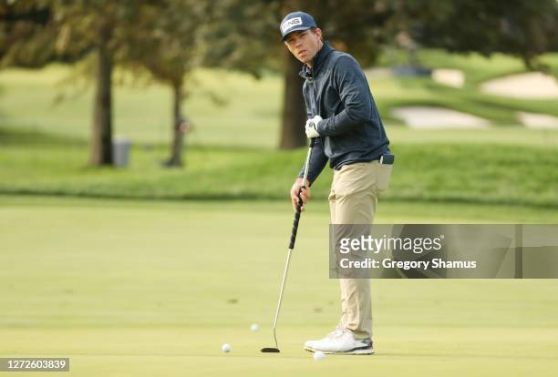 Marty Jertson of the United States putts during a practice round prior to the 120th U.S. Open Championship on September 15, 2020 at Winged Foot Golf...