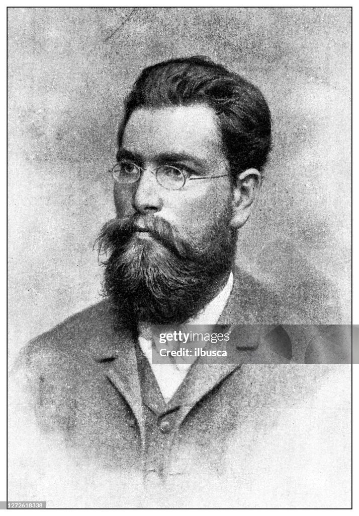 Antique photograph of the first Italo-Ethiopian war (1895-1896): Engineer Alfredo Ilg