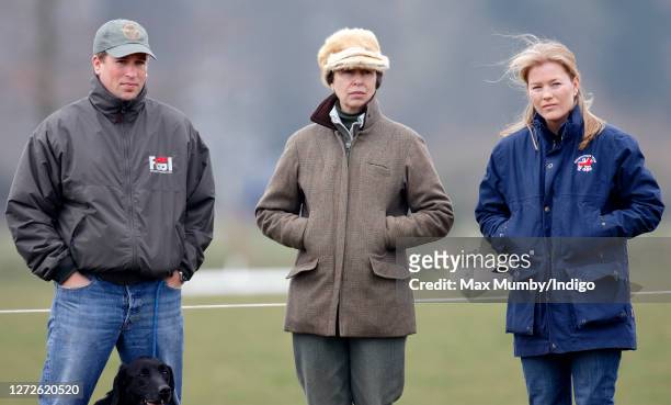 Peter Phillips, Princess Anne, Princess Royal and Autumn Kelly attend the Gatcombe Horse Trials at Gatcombe Park on March 24, 2007 in Stroud, England.