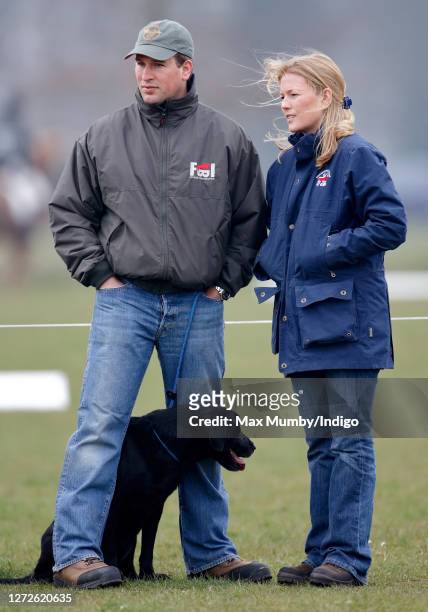 Peter Phillips and Autumn Kelly attend the Gatcombe Horse Trials at Gatcombe Park on March 24, 2007 in Stroud, England.