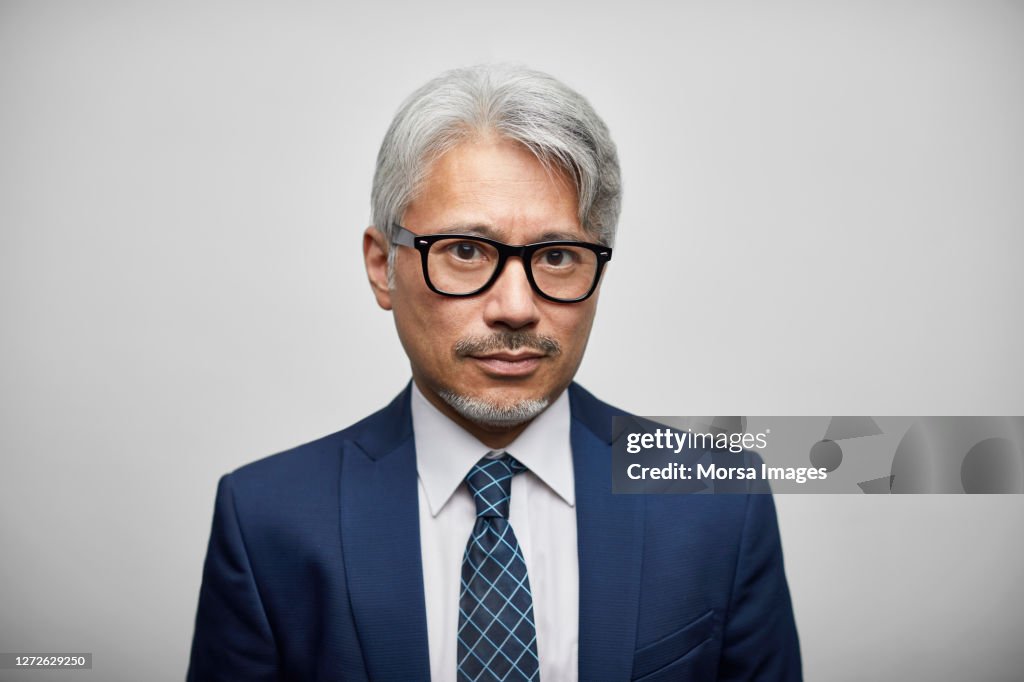 Entrepreneur With Eyeglasses On White Background