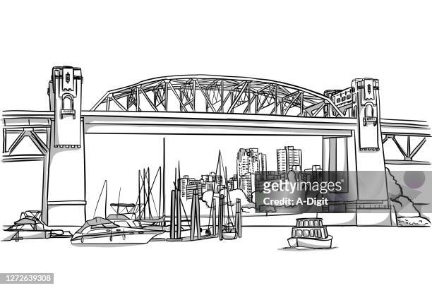 ilustrações de stock, clip art, desenhos animados e ícones de downtowncityoldbridge - enseada