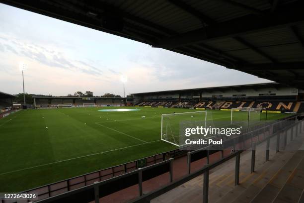 General view inside the stadium prior to the Carabao Cup Second Round match between Burton Albion and Aston Villa at Pirelli Stadium on September 15,...