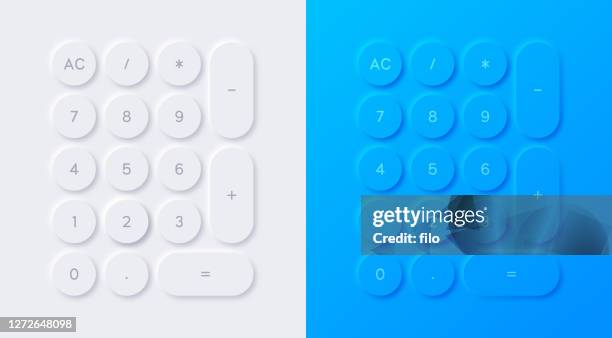 ilustrações de stock, clip art, desenhos animados e ícones de modern calculator neumorphism design - calculadora