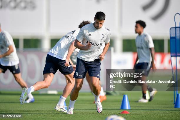 Juventus player Sami Khedira during a training session at JTC on September 15, 2020 in Turin, Italy.