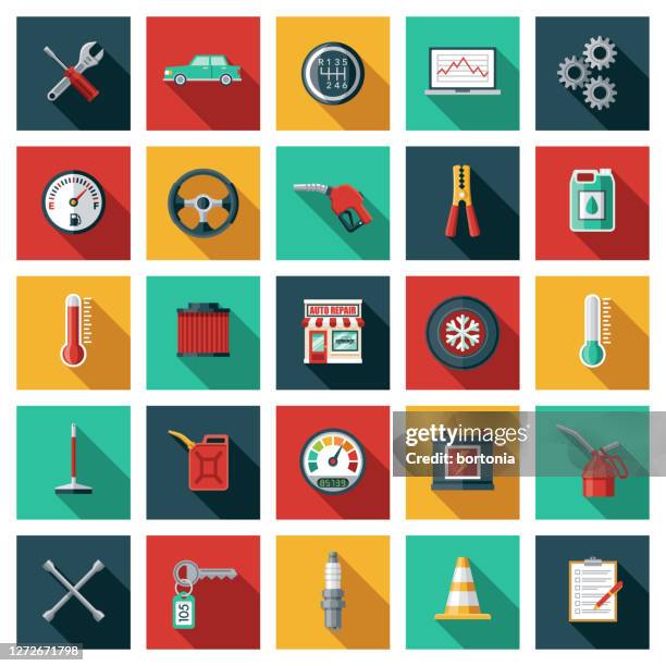 auto repair shop icon set - auto repair shop stock-grafiken, -clipart, -cartoons und -symbole