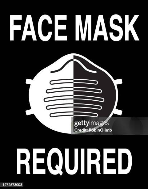 Require Mask Sign Facemask Required Sign High Res Illustrations - Getty Images