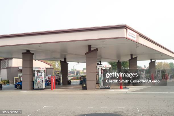 Gas station affiliated with Safeway supermarket in San Ramon, California, September 12, 2020.