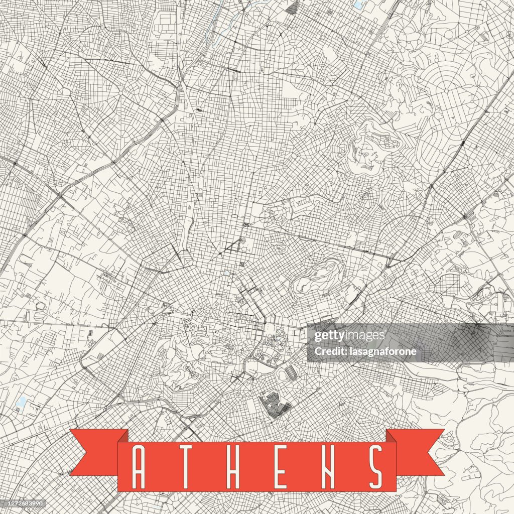 Athens, Greece Vector Map