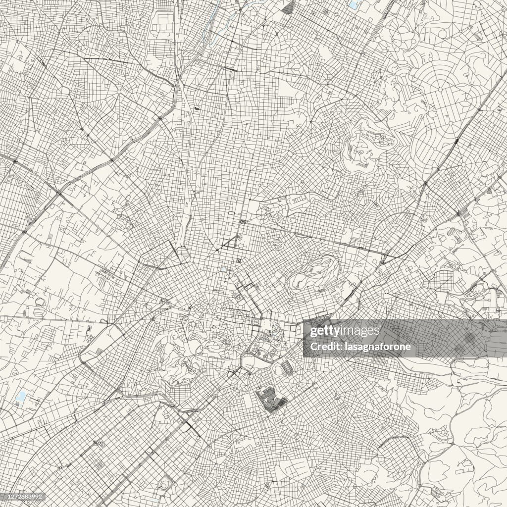 Athens, Greece Vector Map