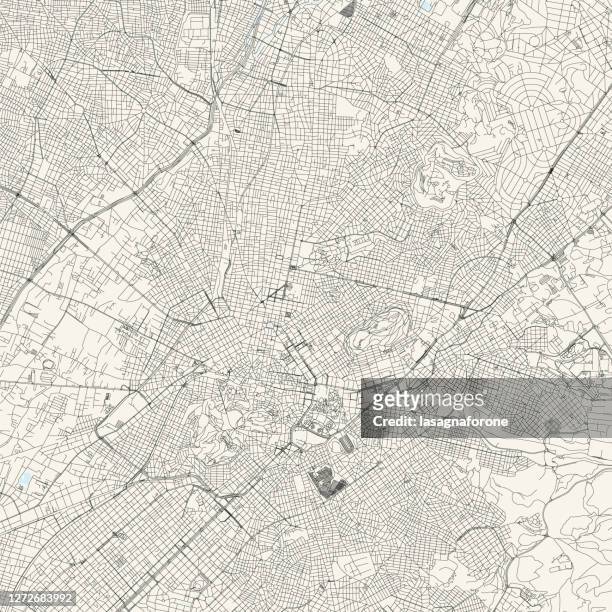 athens, greece vector map - olympic stadium athens stock illustrations