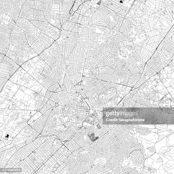 athens, greece vector map - athens stock illustrations