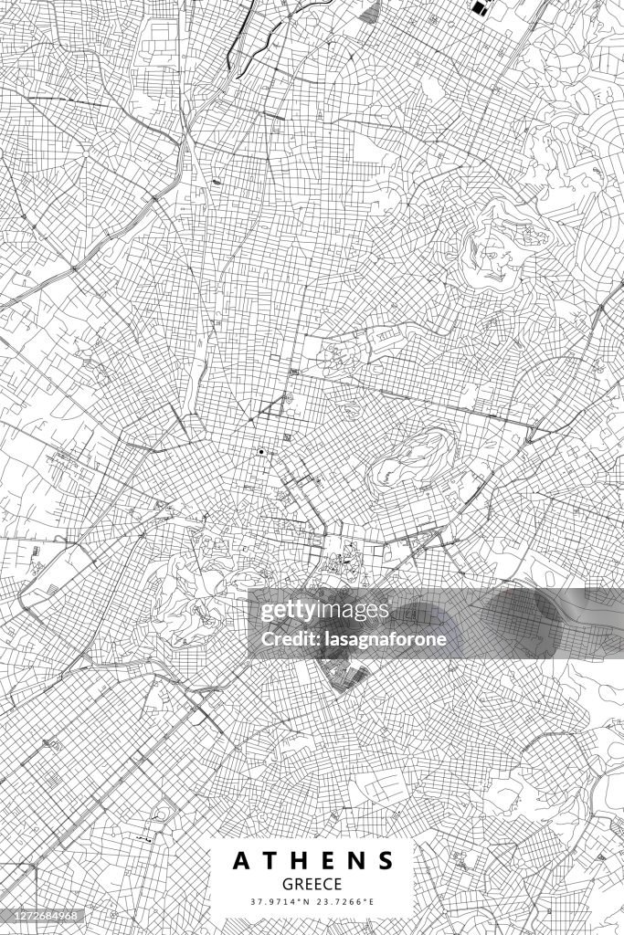 Athens, Greece Vector Map