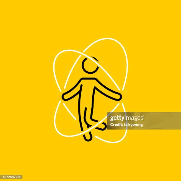 jump rope icon - runner isolated stock illustrations