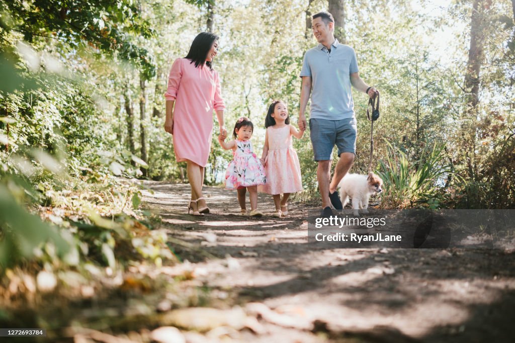 Family Enjoying Walk On Sunny Summer Day