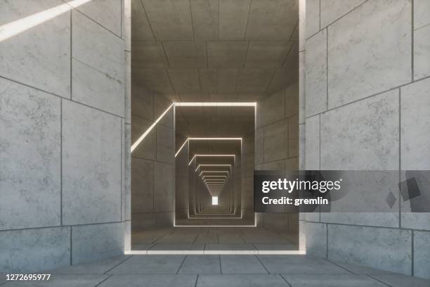 empty concrete corridor - concrete architecture stock pictures, royalty-free photos & images