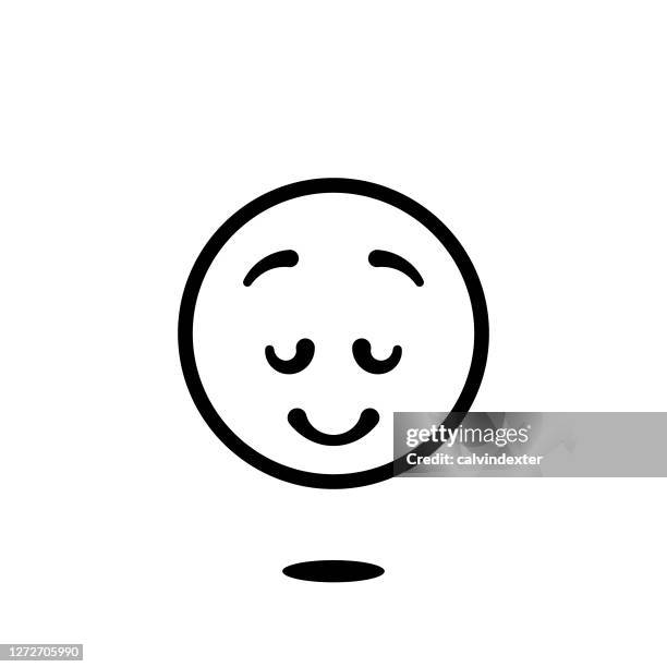 emoticon cute line art style - wellness program stock illustrations