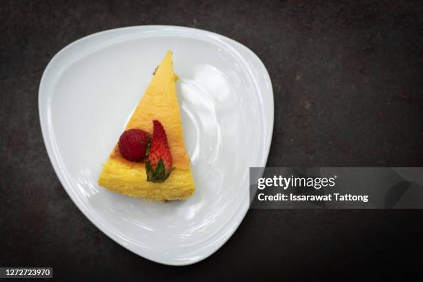 view of strawberry cake on plate - blueberry pie isolated stock pictures, royalty-free photos & images