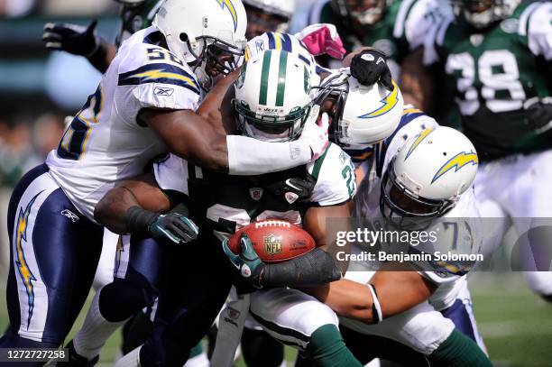 Shonn Greene of the New York Jets during a game against the San Diego Chargers at Metlife Stadium on October 23, 2011 in East Rutherford, New Jersey.