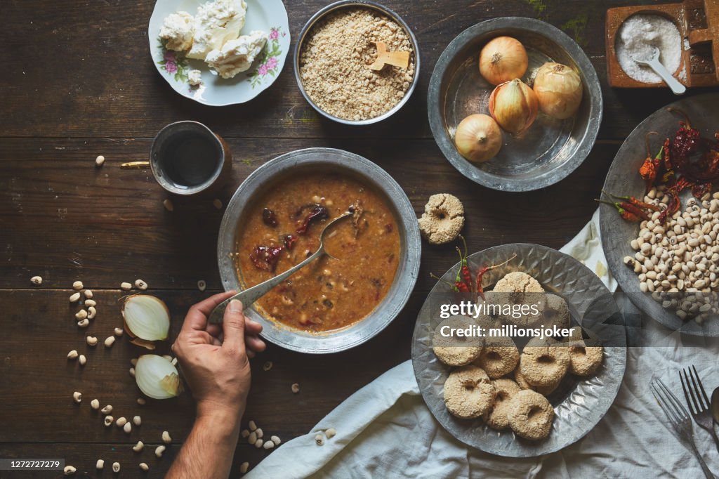 Wheat, yoghurt, black-eyed peas, red pepper, Tarhana soup