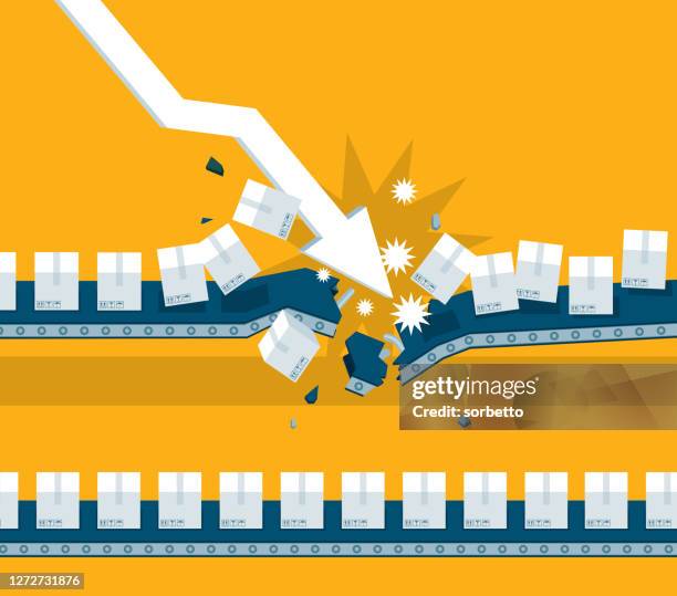 production line - crisis stock illustrations