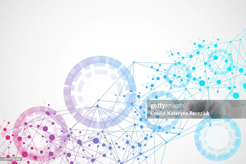Technology Pattern Network Science Network Pattern Connecting Lines And Dots Technology Hexagons ...