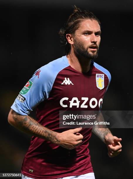 Henri Lansbury of Aston Villa looks on during the Carabao Cup Second Round match between Burton Albion and Aston Villa at Pirelli Stadium on...