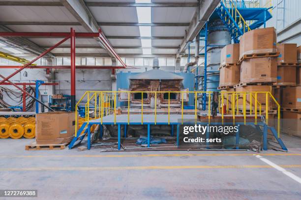 iron manufacturing industrial oven in factory - kiln stock pictures, royalty-free photos & images