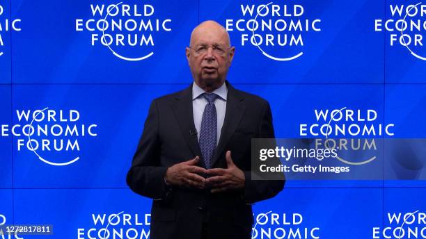 In this screengrab, Klaus Schwab speaks as part of SWITCH GREEN during day 1 of the Greentech Festival at Kraftwerk Mitte aired on September 16, 2020...