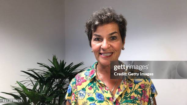 In this screengrab, Christiana Figueres speaks as part of SWITCH GREEN during day 1 of the Greentech Festival at Kraftwerk Mitte aired on September...