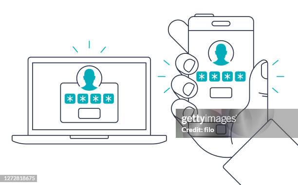 zwei-faktor-authentifizierung sicherheitskräfte-website-anmeldung - validierung stock-grafiken, -clipart, -cartoons und -symbole