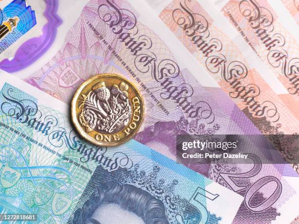 Close up of British Currency on September 16,2020 in London,England.